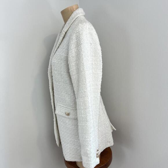 Maison D' Amelie Paris Women's Size Medium Acrylic Wool Blend Blazer Jacket Gold - Picture 2 of 13